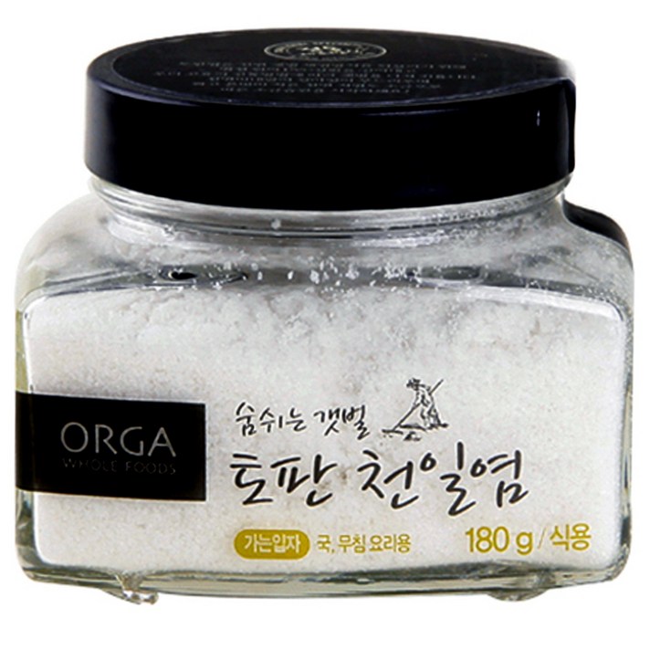올가홀푸드 숨쉬는 갯벌 토판천일염, 가는입자, 180g