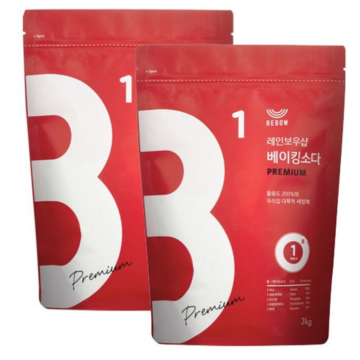 레인보우샵 베이킹소다 프리미엄, 3kg, 2개