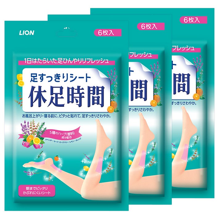 휴족시간 쿨링시트, 6매, 3개입