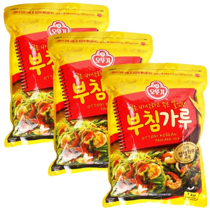 오뚜기 부침가루, 1kg, 3개