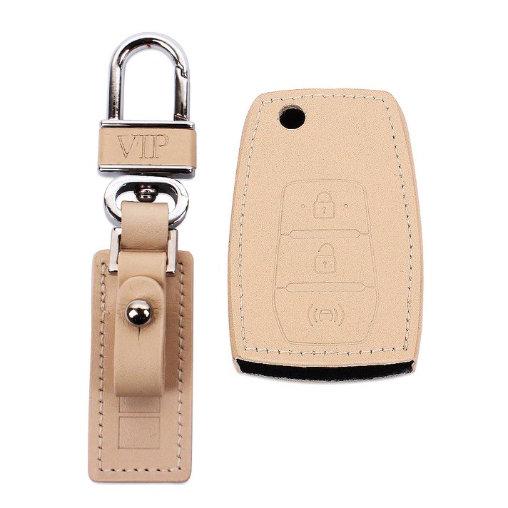 선진브이아이피 가죽 스마트키홀더 쌍용 티볼리 전용, 크림