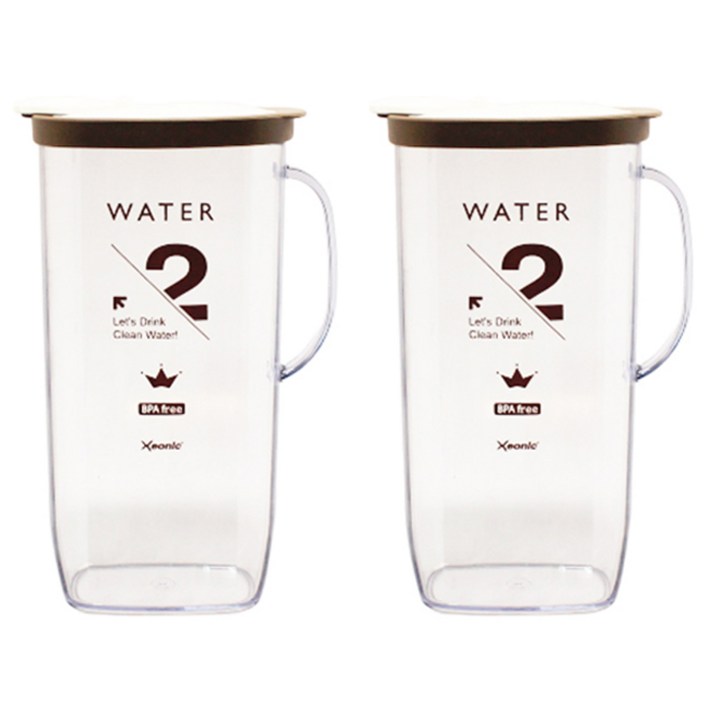제오닉 손잡이 사각물병 2p, 브라운, 2L