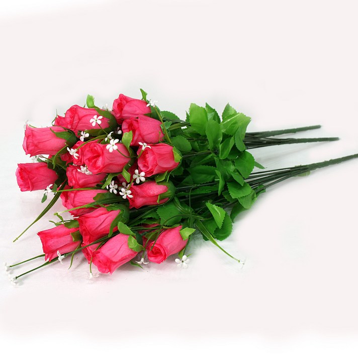 조아트 조화 성묘꽃 12대 봉장미 부쉬 3p, 핑크