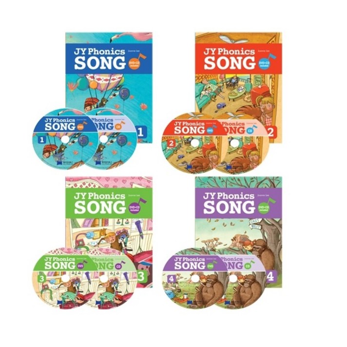 [JYbooks(제이와이북스)]JY Phonics Song 4종 세트 (Paperback 4권 + Audio CD 4장 + DVD 4장), JYbooks(제이와이북스)