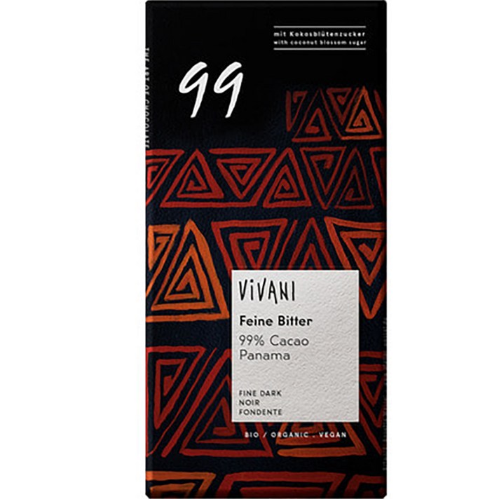  비바니 유기농 다크 99% 초콜릿, 80g, 1개 