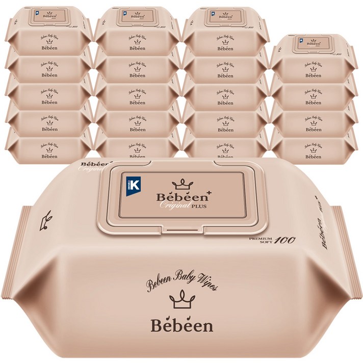 베베앙 오리지널 플러스 아기물티슈 캡형, 100매, 20팩