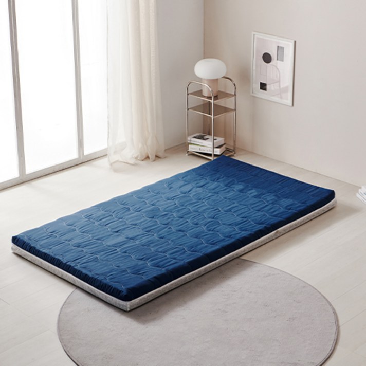  홈잡스 9존 슬립 접이식 토퍼 매트리스 + 결합벨트 7cm 