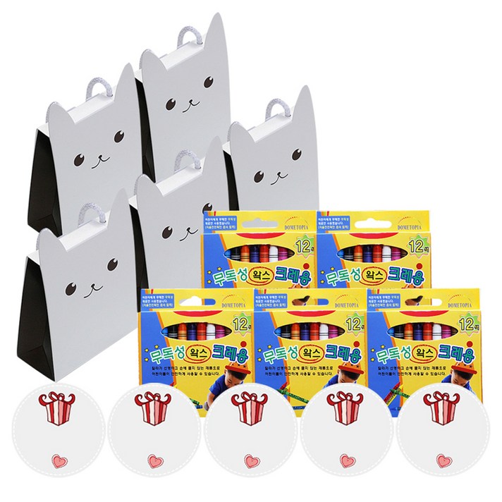 킨더맘 어린이집 생일선물 크레용 12색 5p 세트, 초코, 1세트