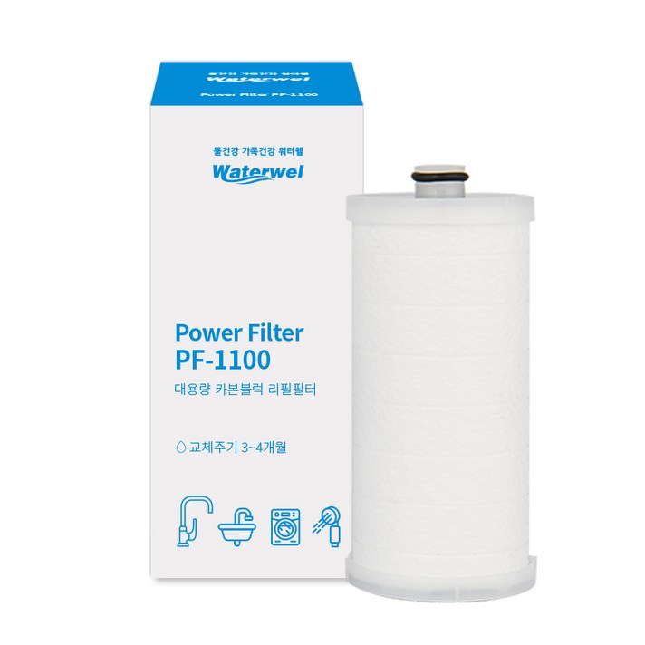 워터웰 주방 욕실 세탁기 리필필터 PF-1100, 1개