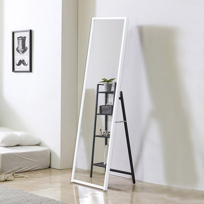 데코퍼니쳐 거치경 전신거울 400 x 1500 mm, 화이트 데코퍼니쳐 거치경 전신거울 400 x 1500 mm, 화이트