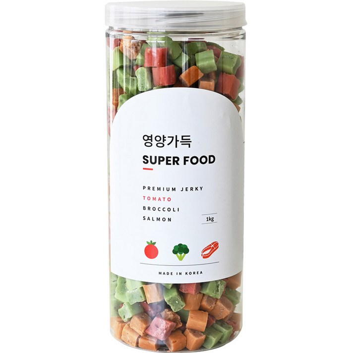 제로랩스 강아지 영양가득 져키, 토마토브로콜리연어, 1kg, 1개 제로랩스 강아지 영양가득 져키, 토마토브로콜리연어, 1kg, 1개