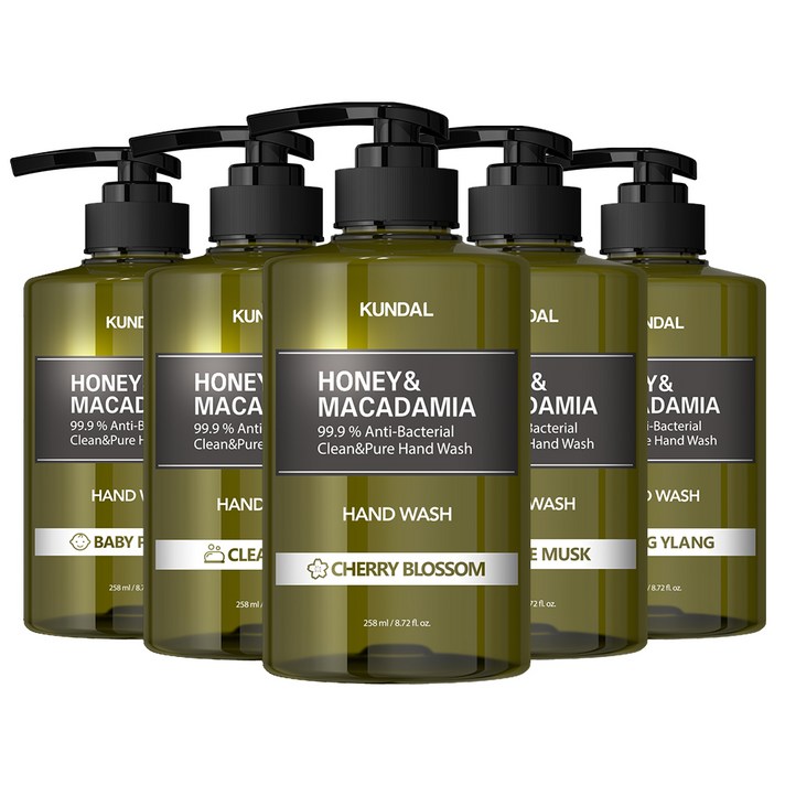 쿤달 클린 앤 퓨어 핸드워시 258ml 5종 세트, 1세트