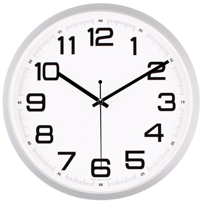 진성산업 무소음 국민 벽시계 JS-5103, 메탈실버