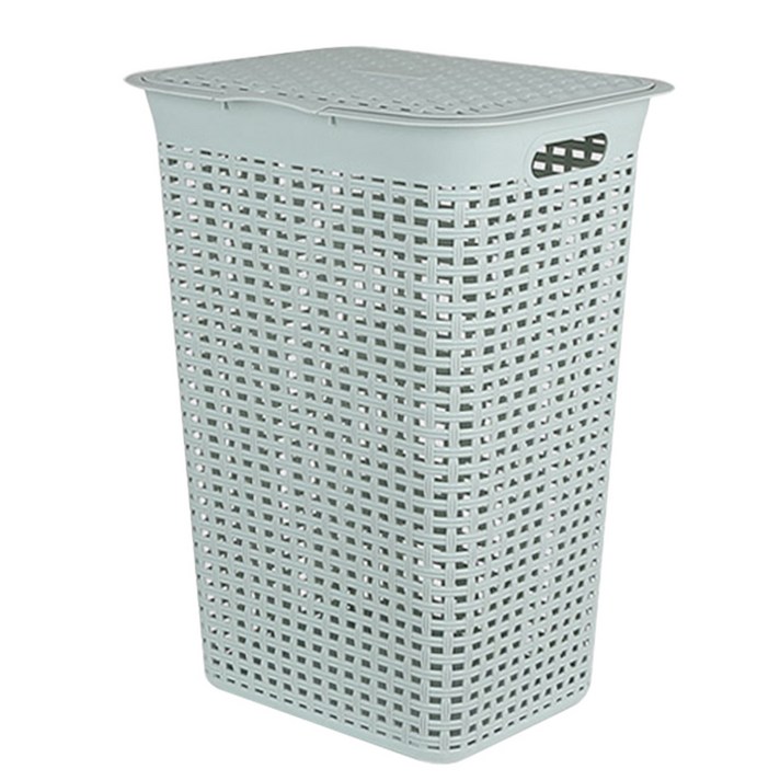 네이쳐리빙 라탄 심플 대용량 빨래바구니, 민트, 1개