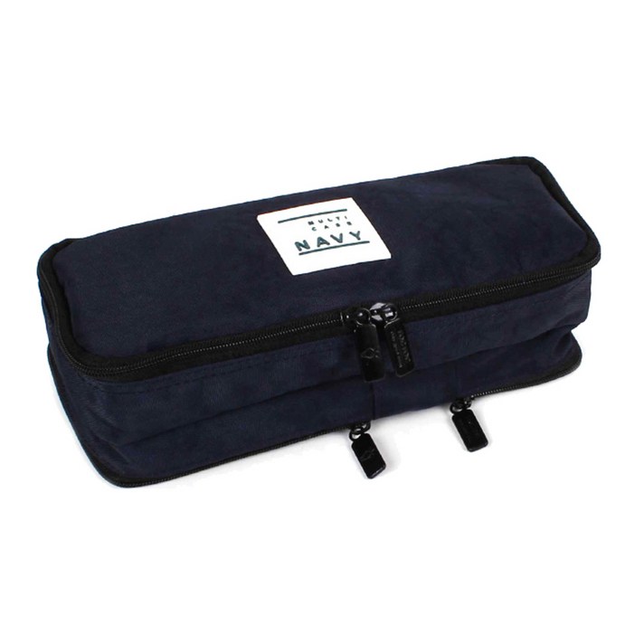 
                                                        톡톡팬시 3 지퍼 나일론 필통, 네이비, 1개
                                                    