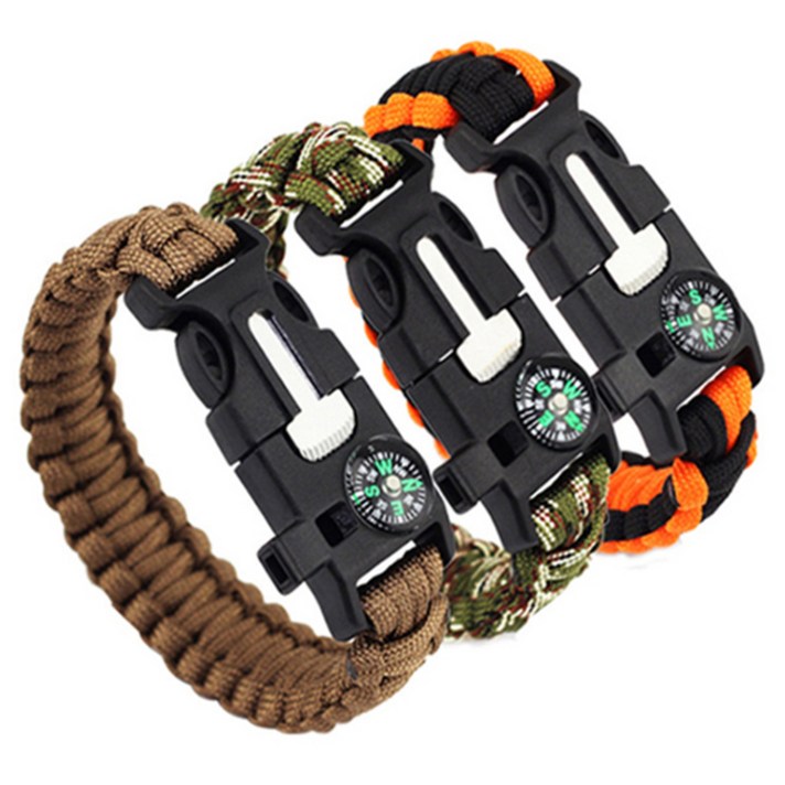 블럭마트 캠핑 나침반 파라코드 생존팔찌, 랜덤 발송, 3개입