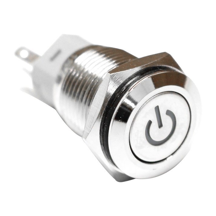 문라이트LED 전원 크롬 푸쉬락 스위치 ver 2 커넥터포함 레드, 1개