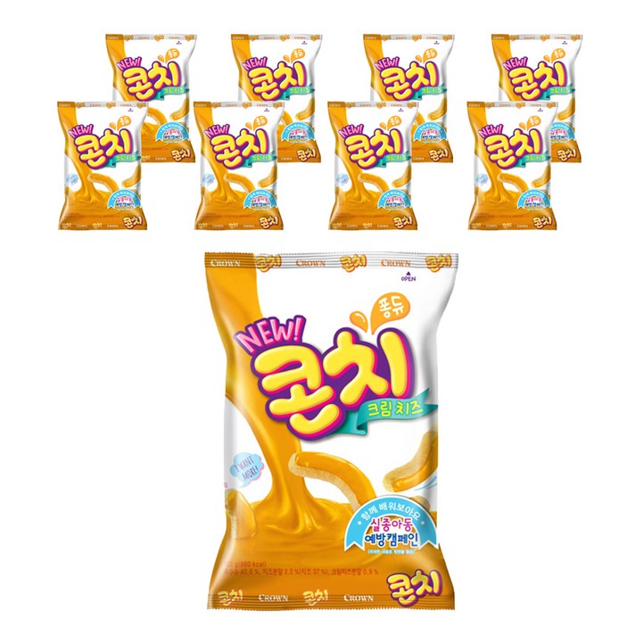 크라운 콘치 크림치즈, 162g, 9개입