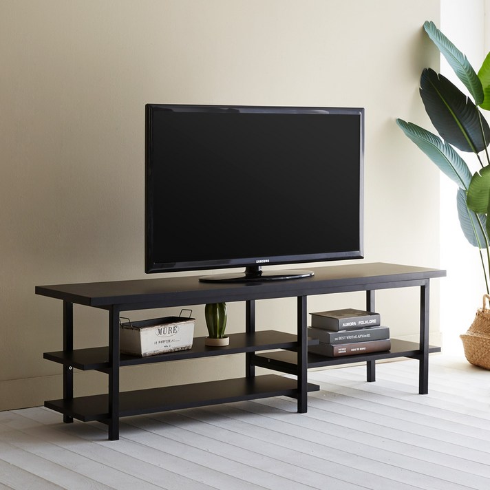  블루밍홈 그라츠TV테이블 거실장, 올블랙 
