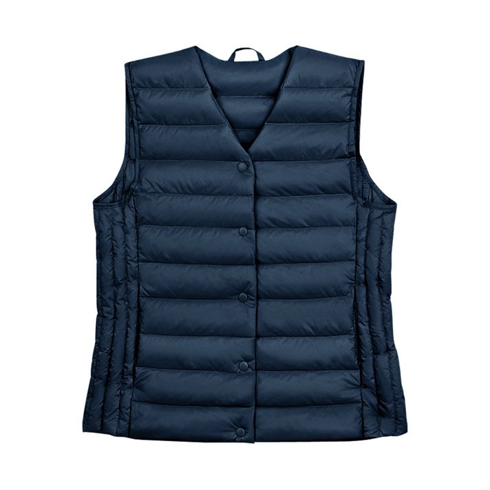 로이몬스터 남성용 세로줄 V넥 오리털 패딩조끼 121114