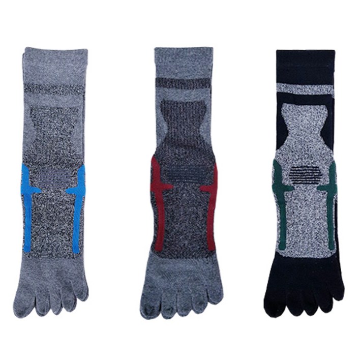 두발로 남성용 도톰 이중파일 발가락 장목양말 3족세트