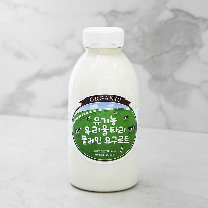 유기가공식품인증 우리울타리 플레인 요구르트, 500ml, 1개
