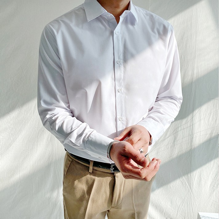 머시따 남성용 베이직 솔리드 셔츠