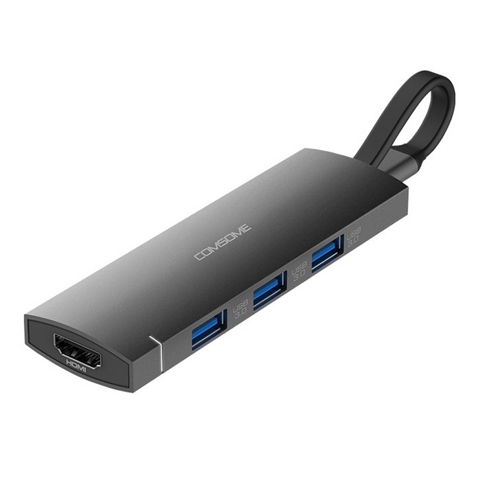 컴썸 C타입 8IN1 HDMI USB 3.0 멀티허브 CT-81P, 스페이스그레이