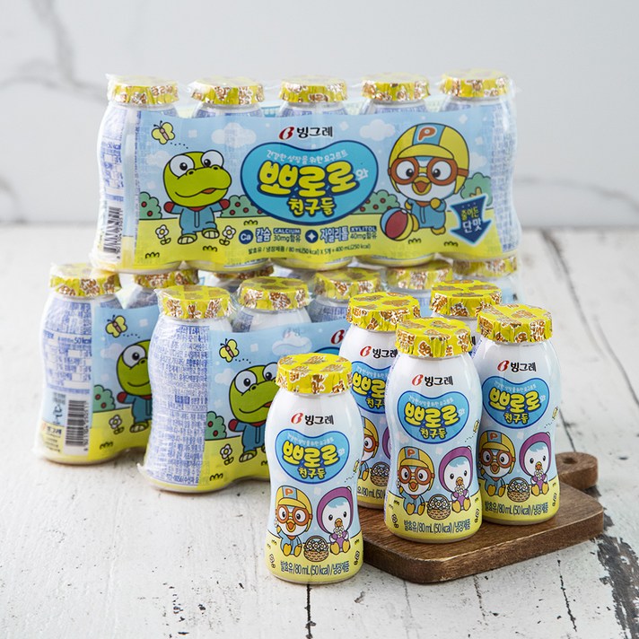 빙그레 뽀로로 요구르트, 80ml, 20개