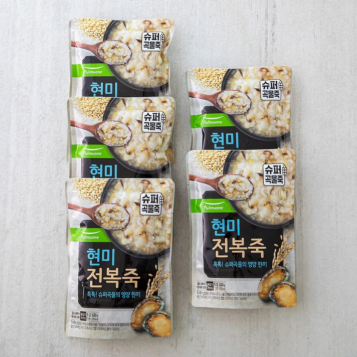 풀무원 현미 전복죽, 450g, 5개