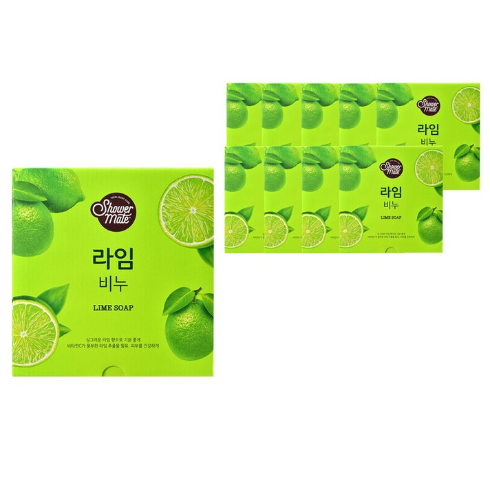 샤워메이트 비누 라임, 100g, 10개