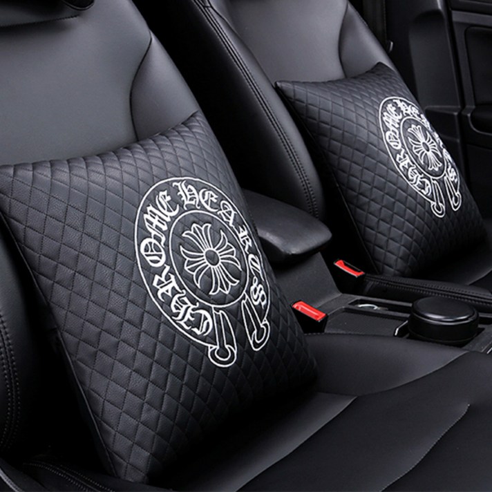 코딩 차량용 크롬하츠 럭셔리 등쿠션, BLACK