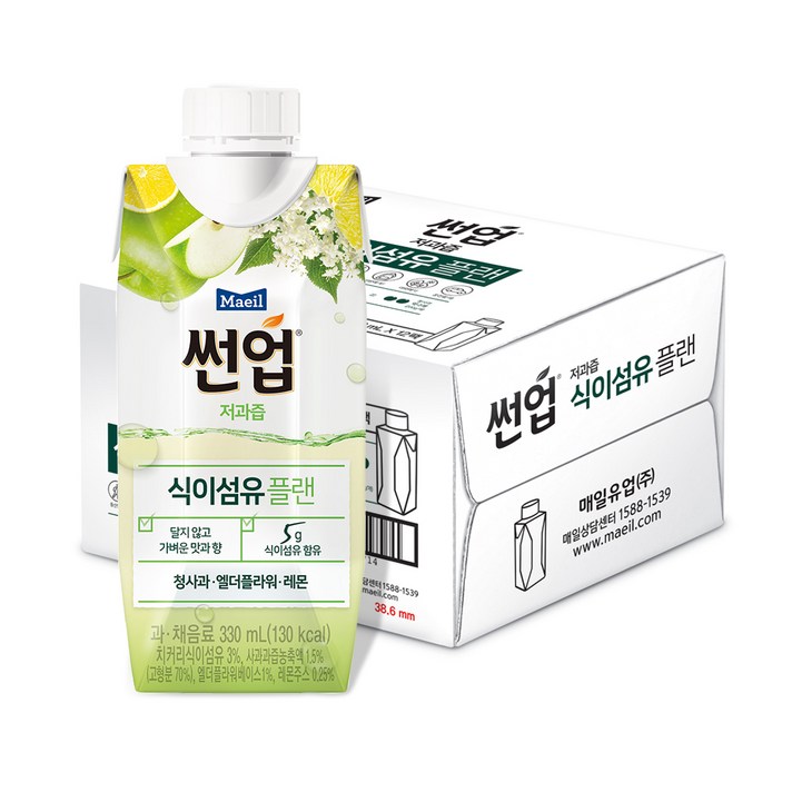 썬업 식이섬유 플랜, 330ml, 12개