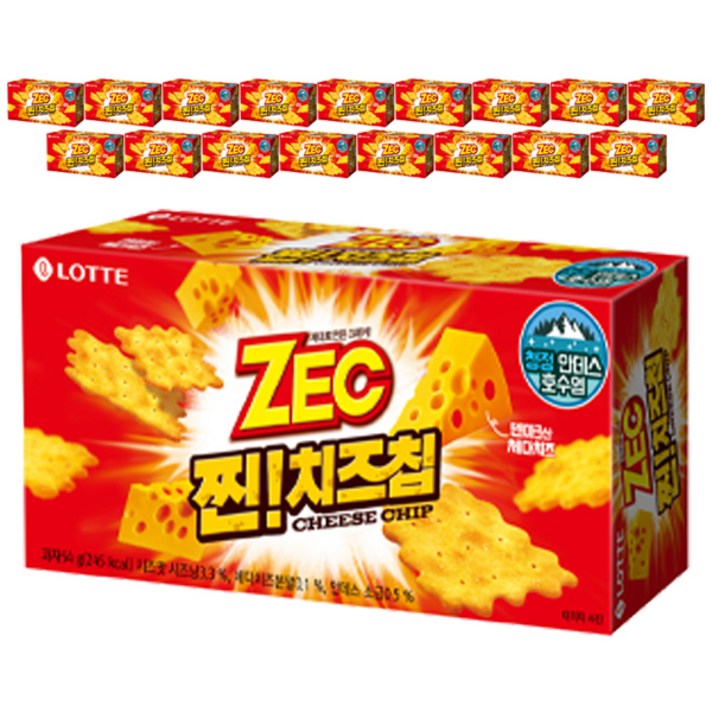 롯데제과 제크 찐치즈칩, 54g, 18개
