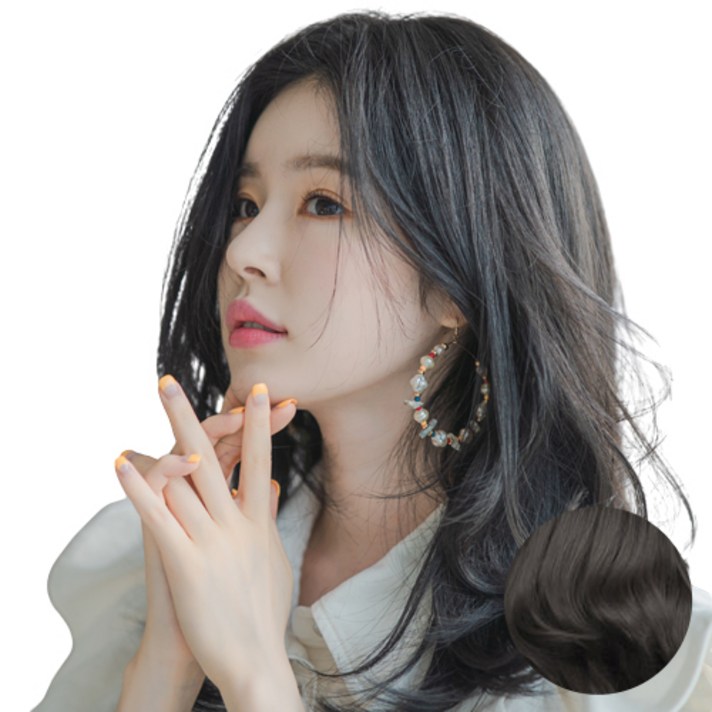 가발나라 여자 밀착스킨 에이프릴 붙임머리 5피스, 내츄럴블랙, 1개