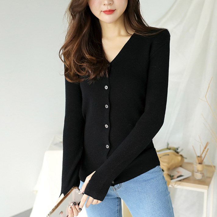 빼빼 여성용 토시 워머 골지 니트 가디건 티셔츠