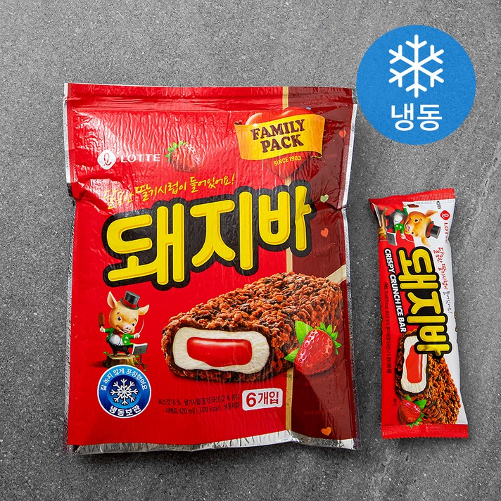 
                                                        롯데웰푸드 롯데 돼지바 (냉동), 420ml, 1개
                                                    