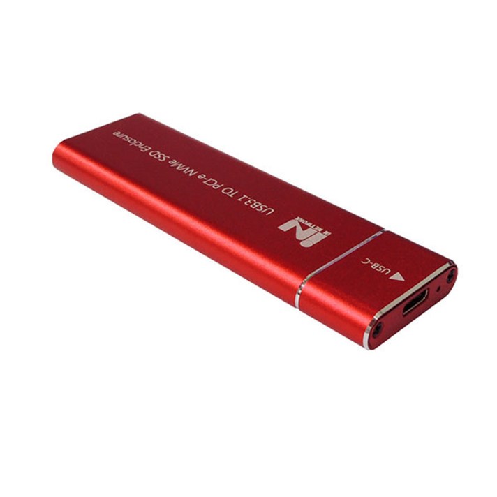 인네트워크 SSD 외장하드 케이스 NVMe to USB 3.1, IN-SSDM2A(레드)