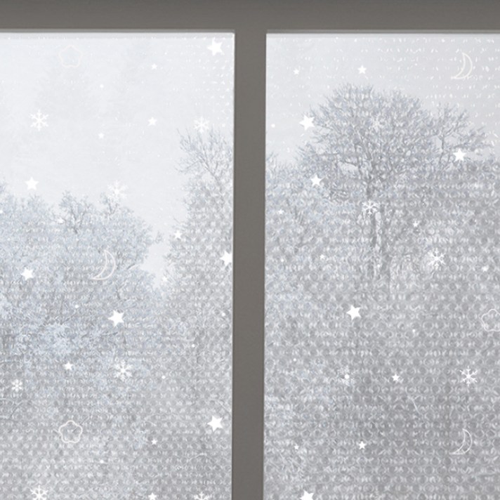 홈트너 점착식 뽁뽁이 눈내리는밤 7중 2.1m (1+1)