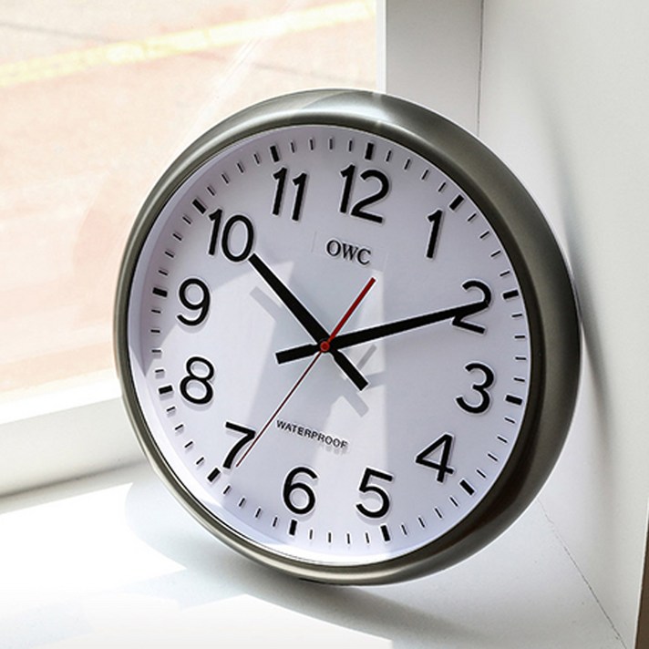 OWC 대형 방수방진 벽시계 OT853, 그레이