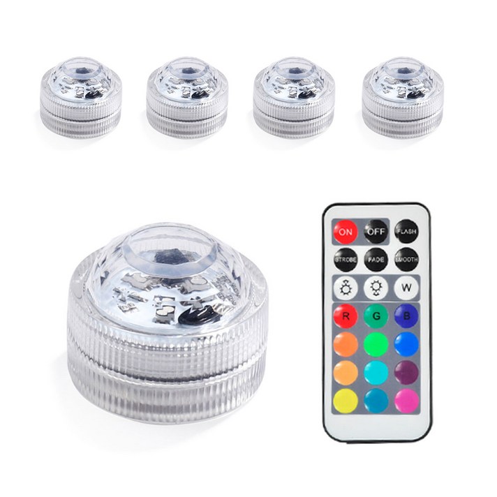 
                                                        LED 미니 무선 조명 3cm 5p + 리모콘 세트, 혼합색상
                                                    