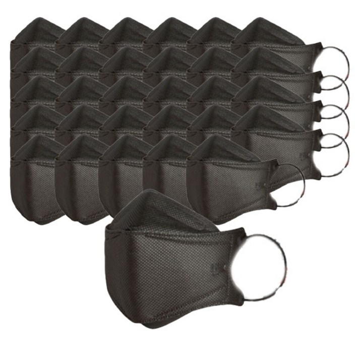 국대마스크 황사 미세먼지 마스크 3D 대형 KF94, 1개입, 30개, 검정색