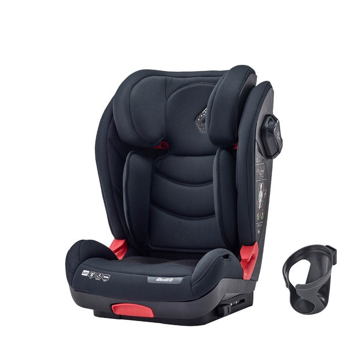 페도라 Witti 주니어 카시트 ISOFIX 장착 일체형 + 컵홀더, 에보니블랙