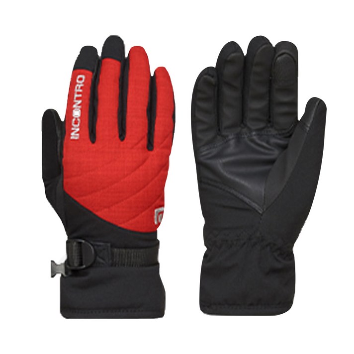 인콘트로 여성용 스마트 다운힐 스키장갑, 레드