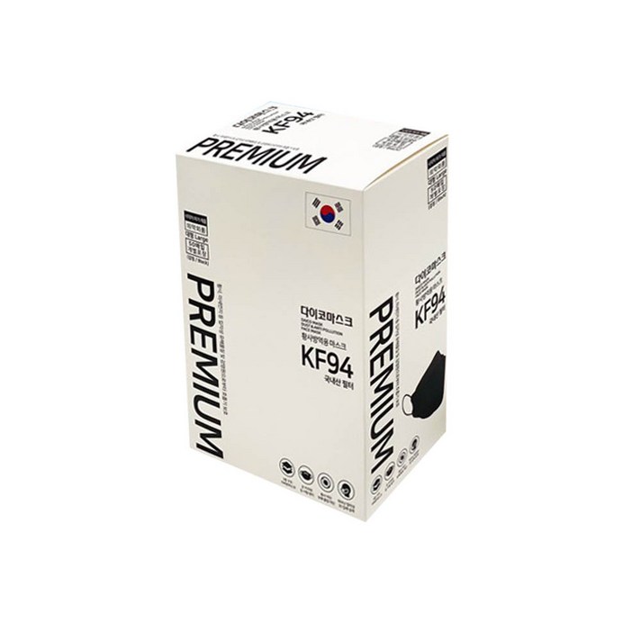 다이코 황사방역용 마스크 대형 KF94 검정색, 1개, 50개입