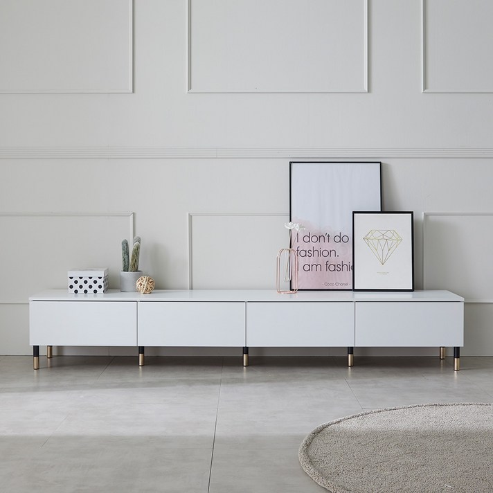  퍼니홈 노블 2200 tv 거실장 방문설치, 화이트 