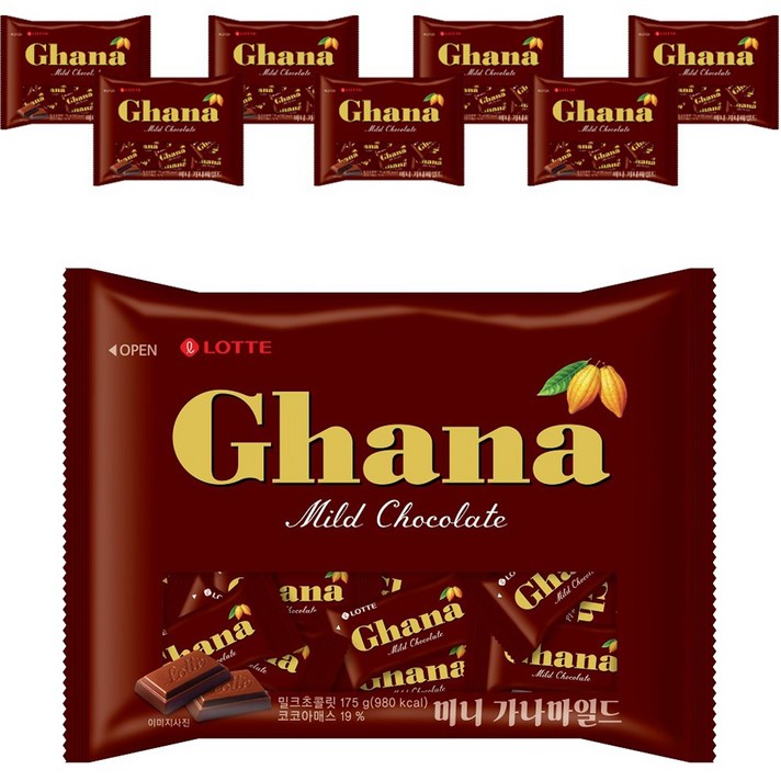  가나 마일드 초콜릿, 175g, 8개 
