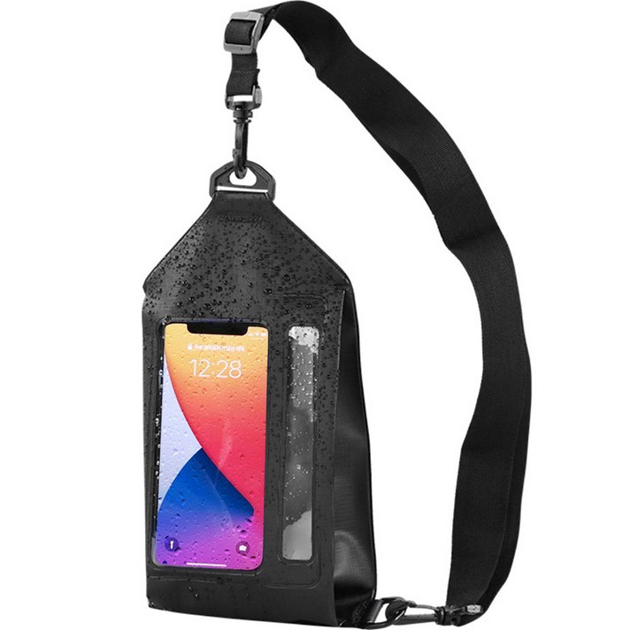 모나코올리브 스마트폰 방수 크로스백, 블랙, 1개