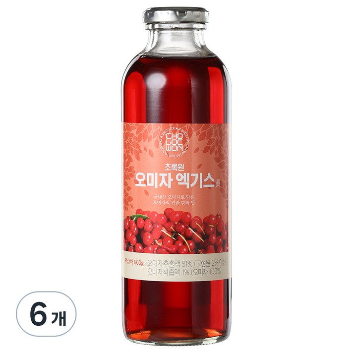  오미자 엑기스, 660g, 6개, 1개입 