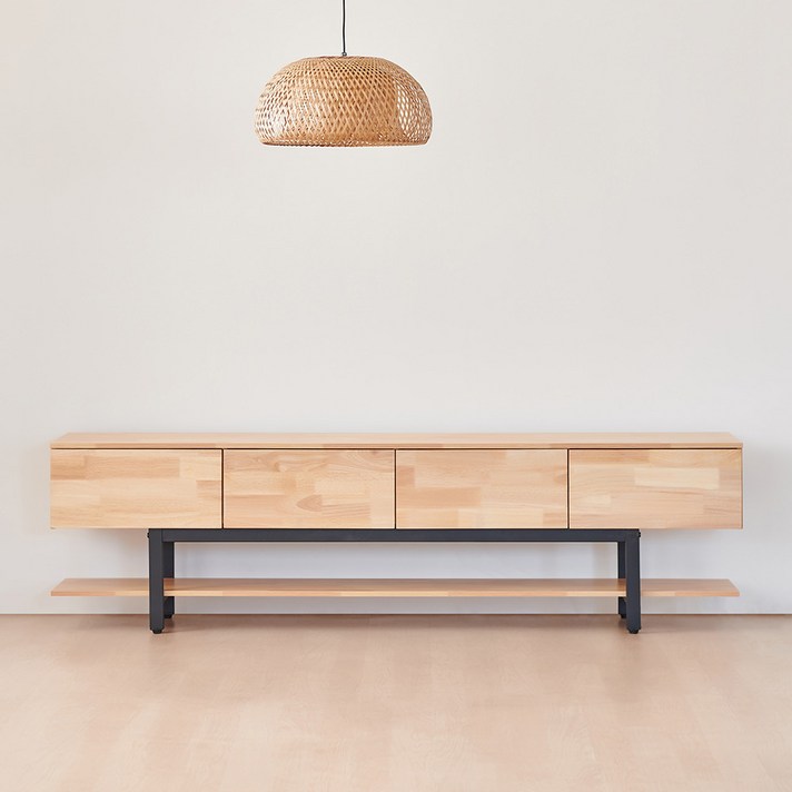  동서가구 니처 고무나무 2000 거실장 방문설치, 내추럴 